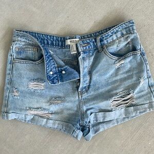 Light washed denim shorts